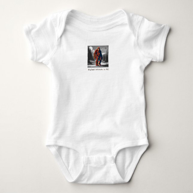 The Sasquatch aka Bigfoot Believes in You Baby Bodysuit (Front)