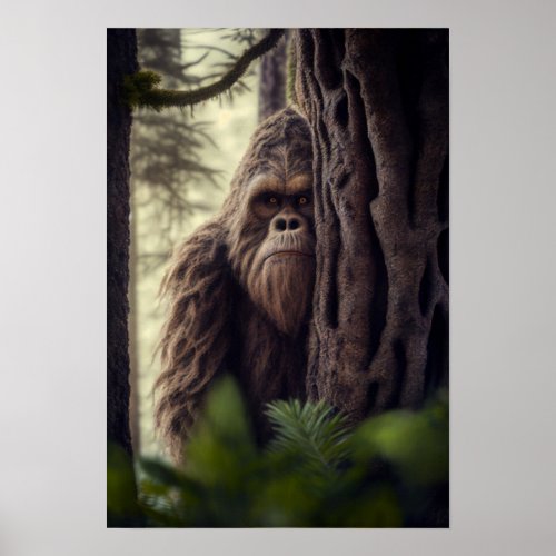 The Sasquatch Bigfoot Fantasy Art Urban Myth Poster