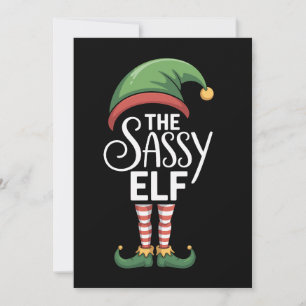 The Sassy Elf Christmas Xmas Holiday Family Card