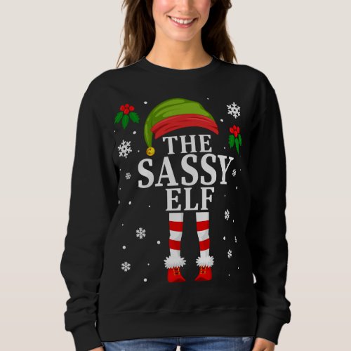 The Sassy Elf Family Matching Christmas Girl Sweatshirt