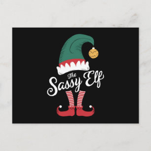 The Sassy Elf Family Matching Funny Christmas Holiday Postcard