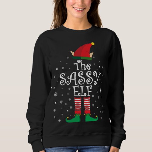 The Sassy Elf Funny Family Matching Christmas Paja Sweatshirt