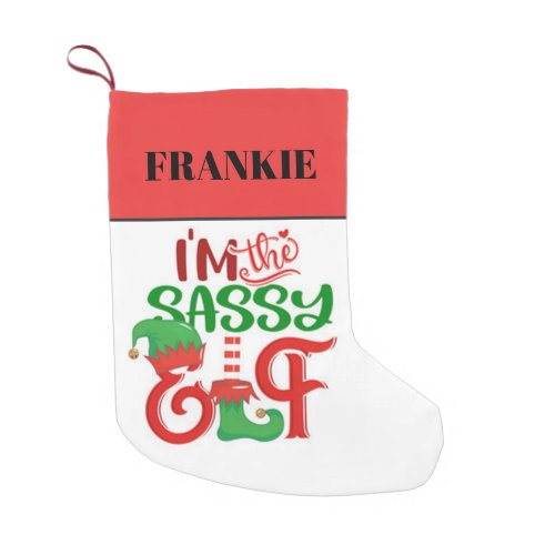 The Sassy Elf Small Christmas Stocking