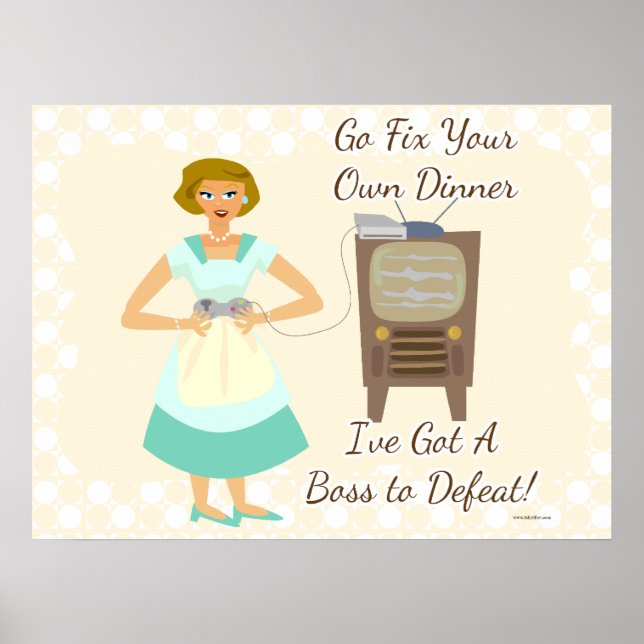 The Sassy Video Gamer 50s Housewife Poster (Front)