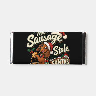 The Sausage Stole Santa's Cookies Dachshund Christ Hershey Bar Favors