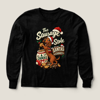 The Sausage Stole Santa's Cookies Dachshund Christ Tri-Blend Shirts