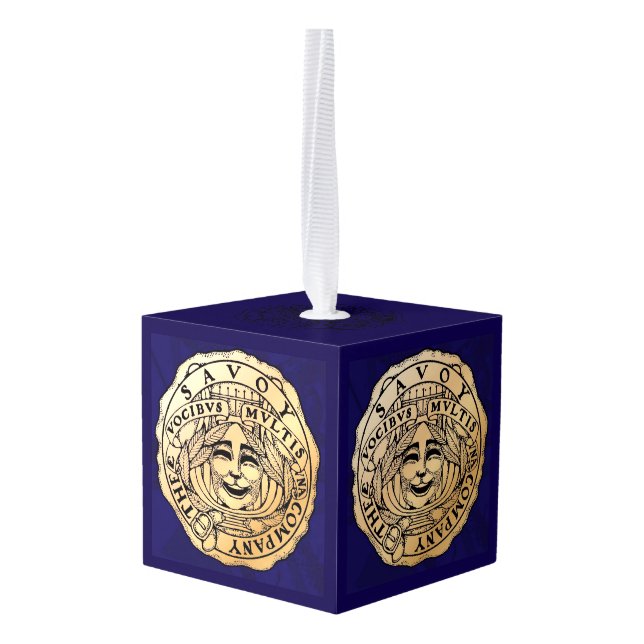 The Savoy Cube Ornament (Back Angled)