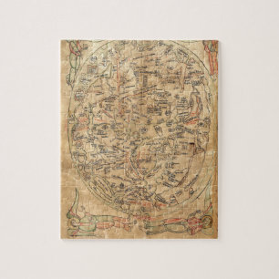The Sawley Map Imago Mundi Honorius Augustodunensi Jigsaw Puzzle