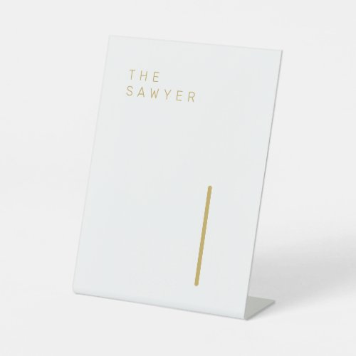 The Sawyer 1 Gold and White Table Number Pedestal Sign