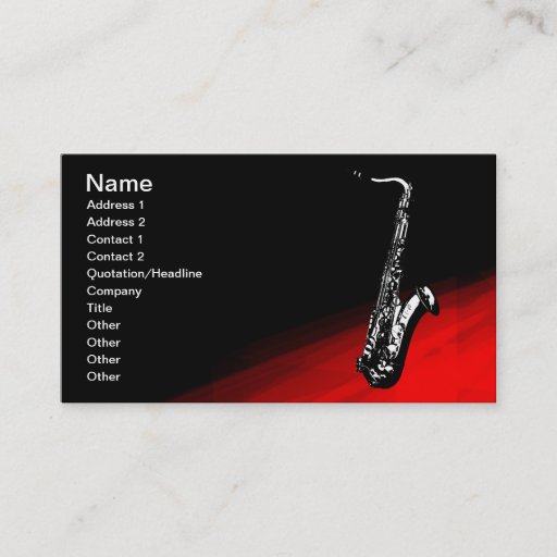 Customizable The Saxophone Business Card