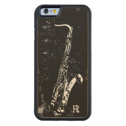 The Saxophone Cool Grunge Style/Personalized Carved Maple iPhone 6 Bumper Case