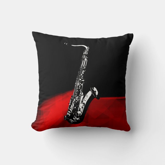 The Saxophone Throw Pillow (Front)