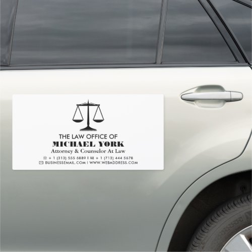 The Scales of Justice Legal Professional Car Magnet