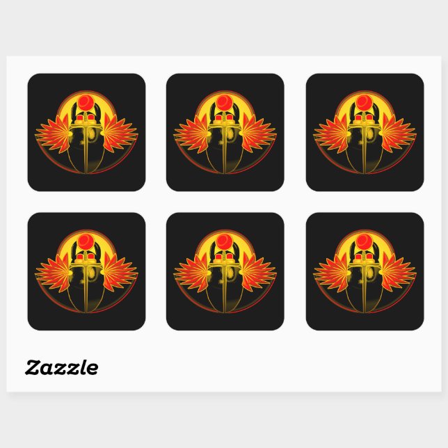 The scarab beetle ,Egyptian symbols Square Sticker (Sheet)