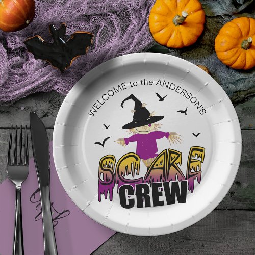 The Scare Crew Welcome Purple ID1002 Paper Plates