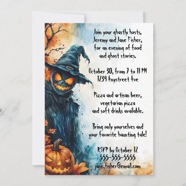 The Scarecrow Halloween Party Invitation (Front)