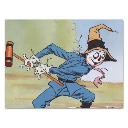 The Scarecrow Plays Croquet by John R Neill Tissue Paper