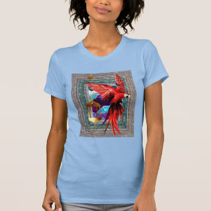 The Scarlet Macaw And The Hermit - Parrot Tarot T-Shirt