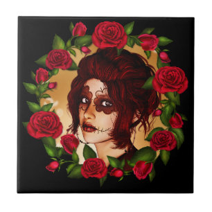 The Scarlet Sugar Doll Ceramic Tile