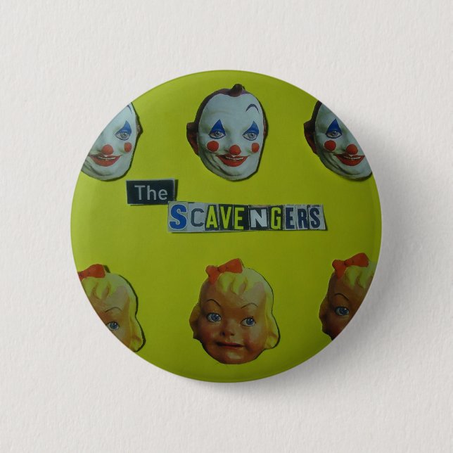 The scavengers  happy face pinback button (Front)
