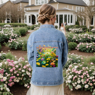 The scenery of cherry blossoms blooming, the sigh Denim Jacket
