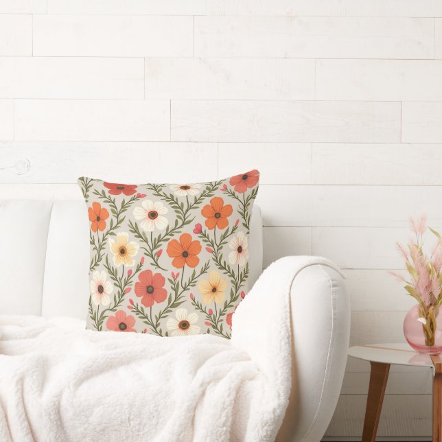 the scent of flowers throw pillow (Couch)