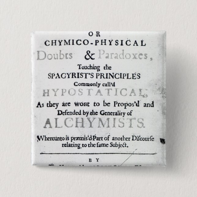 'The Sceptical Chymist' Pinback Button (Front)