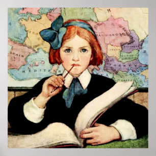 The Scholar by Jessie Willcox Smith Poster