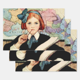 The Scholar by Jessie Willcox Smith Wrapping Paper Sheets