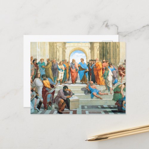 The School of Athens by Raphael  Holiday Postcard