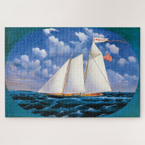 The Schooner Yacht America by James Bard Jigsaw Puzzle