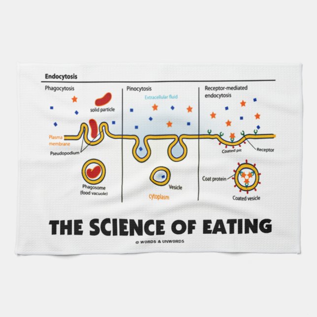 The Science Of Eating (Endocytosis Biology Humor) Towel (Horizontal)