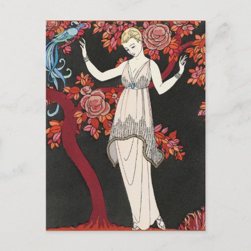 The Science Tree Evening Dress _ George Barbier Postcard