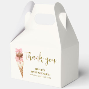 The Scoop Bow Ice Cream Baby Shower Thank You Favor Boxes