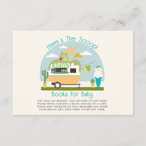 The Scoop Ice Cream Boy Baby Shower Book Request Enclosure Card