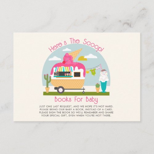 The Scoop Ice Cream Girl Baby Shower Book Request Enclosure Card