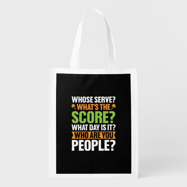 The Score Pickleball Lover Grocery Bag (Front)