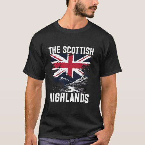 The Scottish Highlands + British Flag T-Shirt