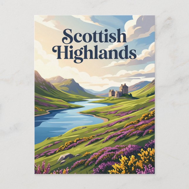 The Scottish Highlands Scotland Postcard (Front)