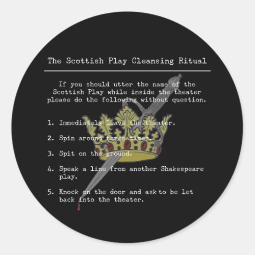 The Scottish Play Classic Round Sticker