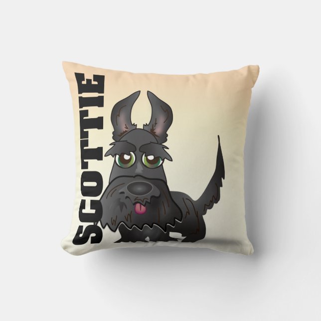 The Scottish Terrier Throw Pillow (Front)