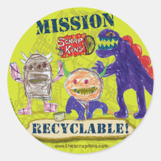 The Scrap Kins "Mission Recyclable" Sticker Sheet