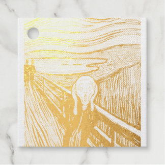 The Scream (1895) Edvard Munch Woodcut Fine Art Foil Favor Tags