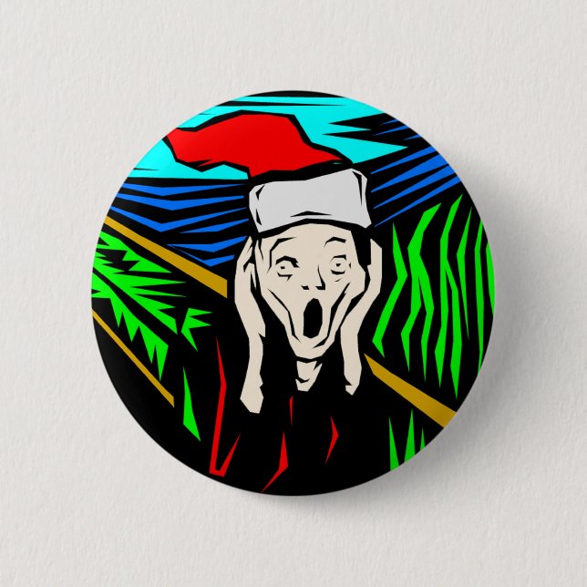 THE SCREAM AT CHRISTMAS BUTTON (Front)