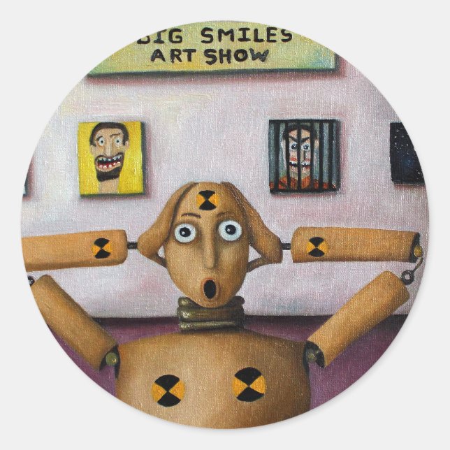 The Scream At The Big Smiles Art Show Classic Round Sticker (Front)