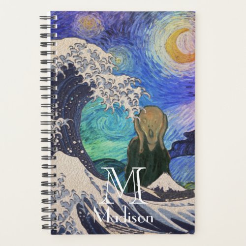 The Scream at The Great Wave Starry Night Planner