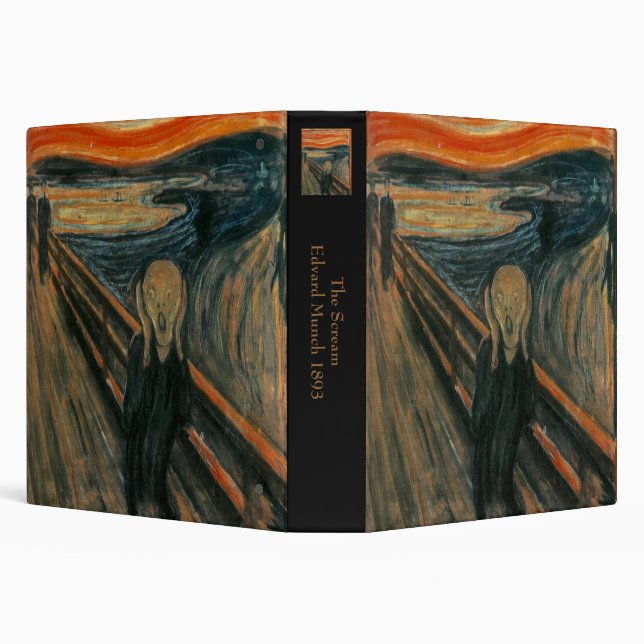 The Scream by Edvard Munch 3 Ring Binder (Background)