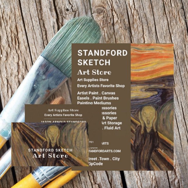 The Scream By Edvard Munch, Art Supplies Store Business Card (Creator Uploaded)