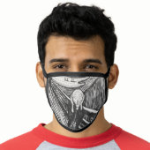 The Scream by Edvard Munch Black and White Face Mask (Worn Him)