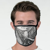 The Scream by Edvard Munch Black and White Face Mask (Worn Him)